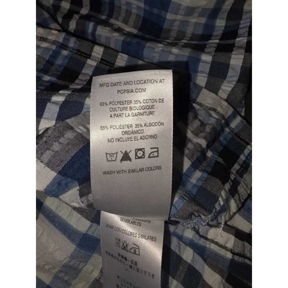 Patagonia Puckerware Men's Shirt White Black Blue Plaid Sz M Gorpcore